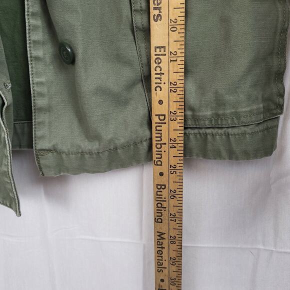 Ecote Womens Olive Cotton Long Sleeve Button Front Military Jacket Size Small - Picture 9 of 10